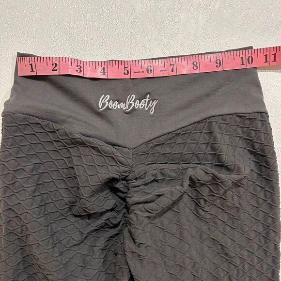 BoomBooty Women’s Scrunch Butt Leggings Black Size L Textured High Waisted - Picture 4 of 7